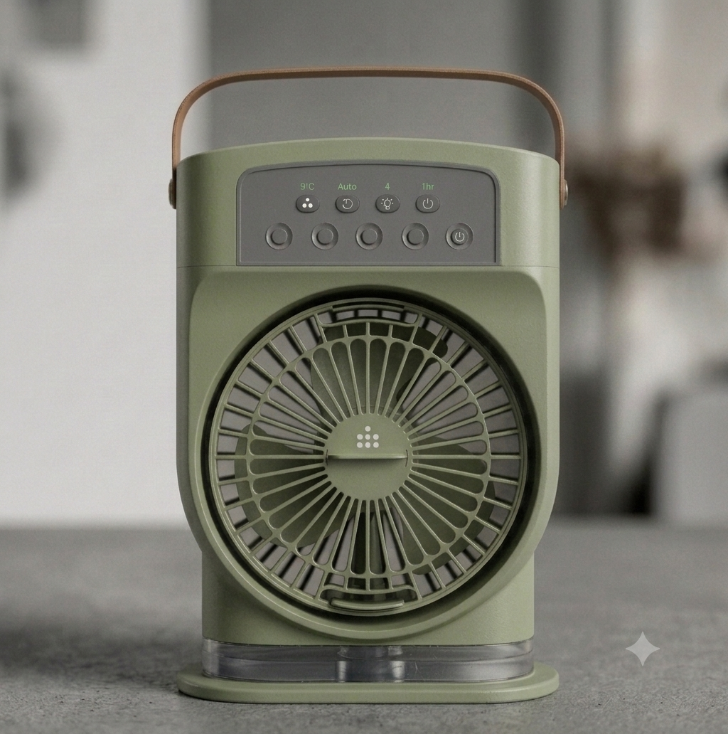 Portable Air Cooler – 3-in-1 Fan, Humidifier & Night Light