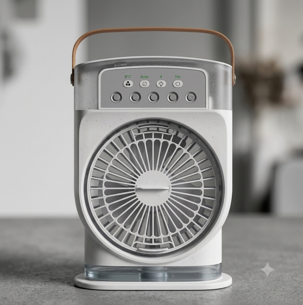 Portable Air Cooler – 3-in-1 Fan, Humidifier & Night Light